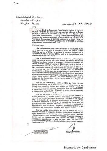 decretos 1415 y 1416 de la municipalidad de la matanza sobre las disposiciones y reglamentaciones en esta reapertura de comercios