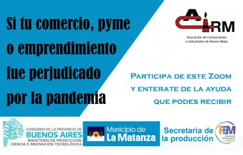 ayuda para comercios afectados por la pandemia.- zoom día viernes 06 de agosto - 