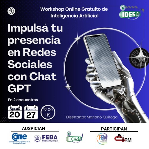 workshop:   impulsá tu presencia en redes sociales con chatgpt