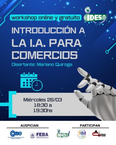  te invitamos a participar del workshop: “introducción a la i.a. para comercio