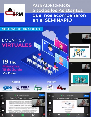 gracias a los participantes del  seminario  eventos virtuales 