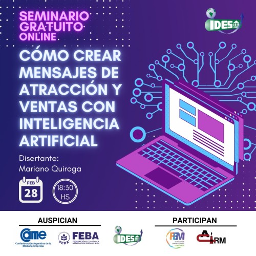 seminario gratuito:  cómo crear mensajes de atracción y ventas con inteligencia artificial